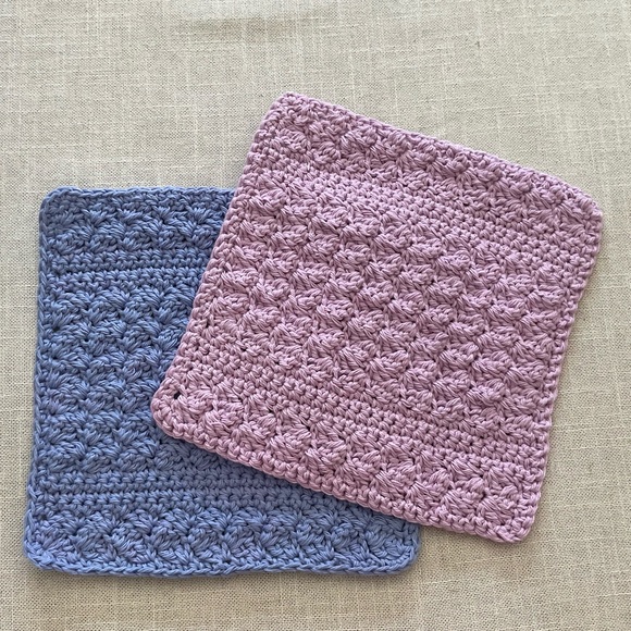 Hand Crocheted Cotton Washcloth Set 🛁 - Picture 2 of 4